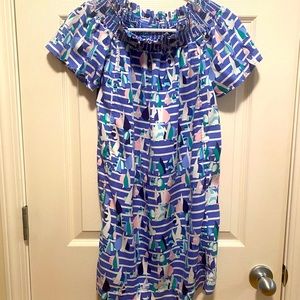 Vineyard Vine Harbour Scene Off Shoulder Dress Sailboat